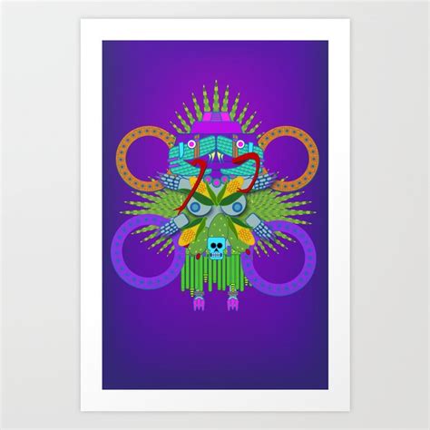 Coatlicue mother of aztec gods Art Print by kaboomatelier | Society6