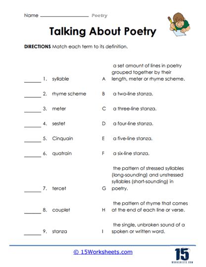 Find the Rhyme Scheme | Poetry Worksheets - Worksheets Library