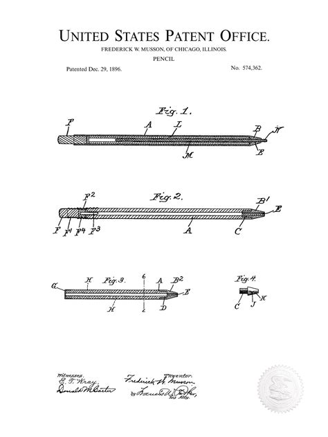 Pencil Design | 1896 Patent | Office Art