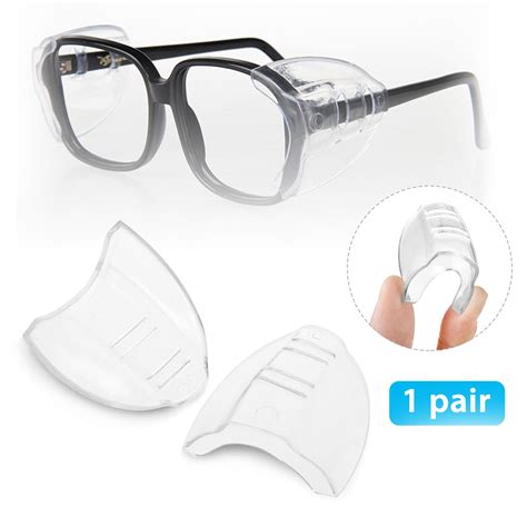 One Pair Slip On Clear Side Shields for Safety Glasses, Safety Glasses ...