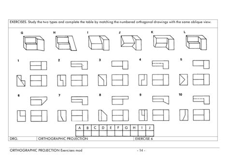 Orthographic projection exercises