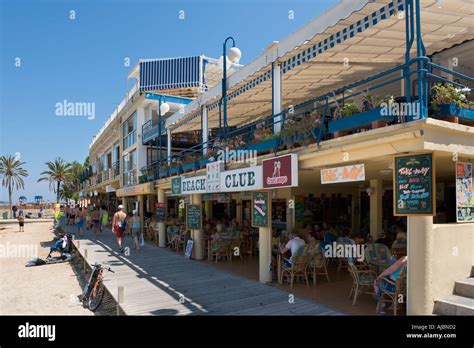 Beachfront Bars and Restaurants, Palma Nova, Bay of Palma, Mallorca ...