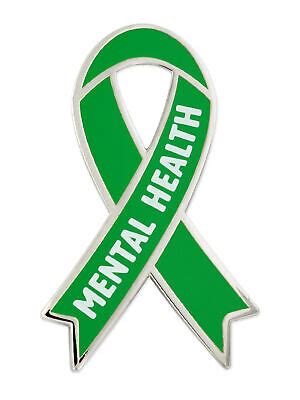 PinMart's Mental Health Green Awareness Ribbon Enamel Lapel Pin | eBay