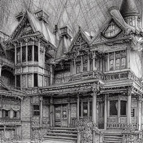 Haunted House Pencil Drawing