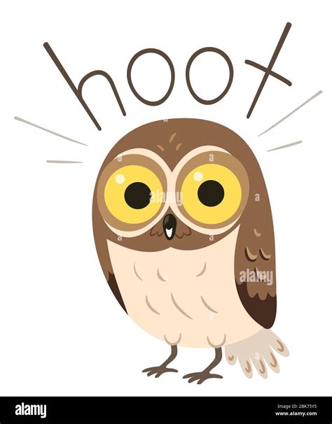 Illustration of an Owl Making a Hooting Sound Stock Photo - Alamy