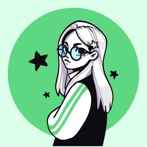 Green Animated Cool Girl Discord Profile Picture Avatar Template and ...