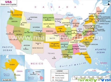 US States Capitals Map