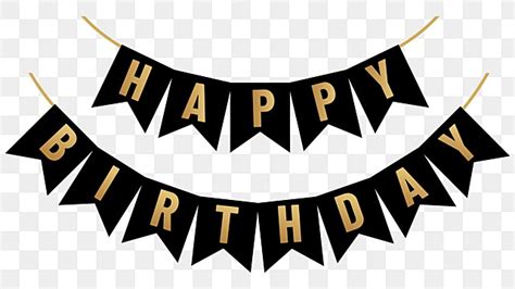 Happy Birthday Banner Vector Art PNG, Happy Birthday Banner With Black ...