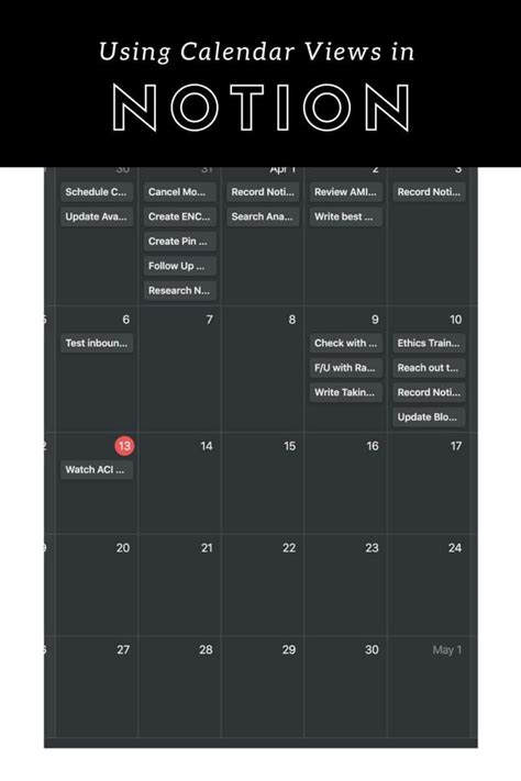 Using Calendar Views in Notion – The Productive Engineer