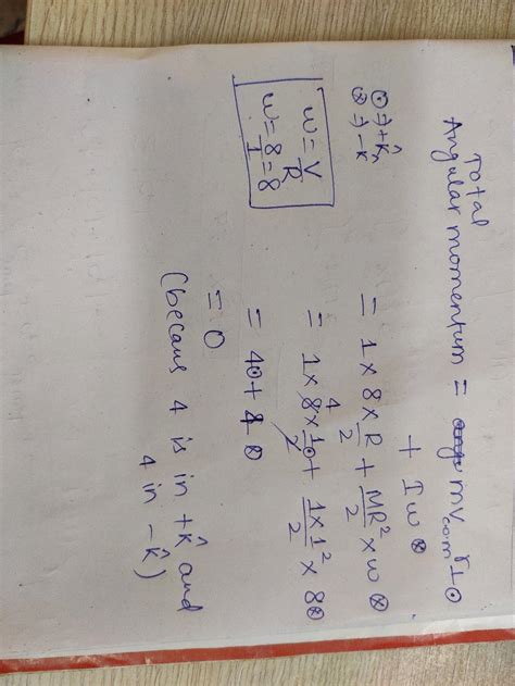 Q19. → Na, nowing i A solid cylinder of mass 1 kg and radius 1m in ...