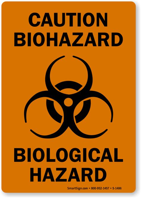 Caution Biohazard Biological Hazard Label, SKU: LB-1486