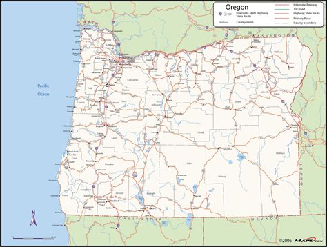 Oregon County Wall Map | Maps.com.com