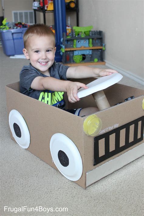 Create a Cardboard Box Car - Frugal Fun For Boys and Girls