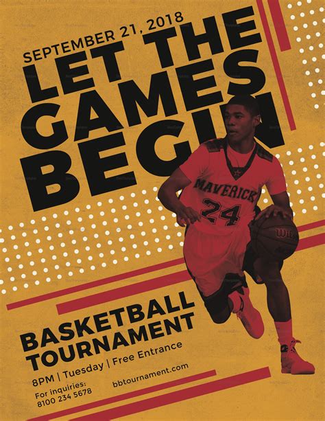 Basketball Tournament Flyer Design Template in PSD, Word, Publisher ...