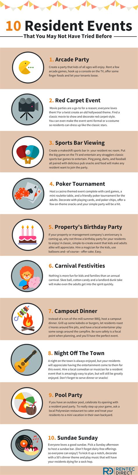 10 Resident Event Ideas That You May Not Have Tried Before- Infographic