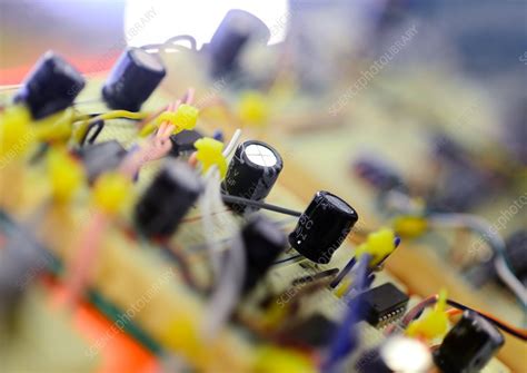 Circuit board with capacitors - Stock Image - C034/4870 - Science Photo ...