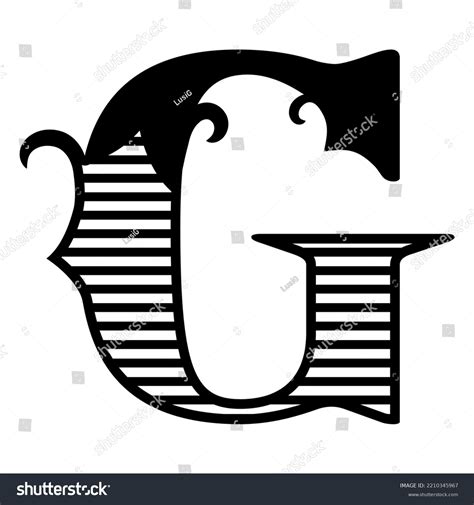 Letter G Logo Black Silhouette Capital Stock Vector (Royalty Free ...