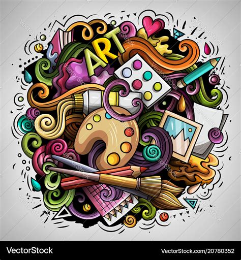 Cartoon doodles art and design Royalty Free Vector Image