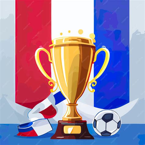 Premium Photo | World cup trophy with the flag of france