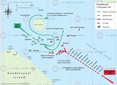 First Naval Battle of Guadalcanal, WWII (13 November 1942) [1098 x 800 ...