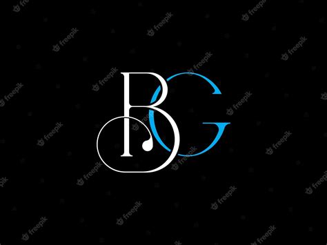 Premium Vector | Bg logo on a black background