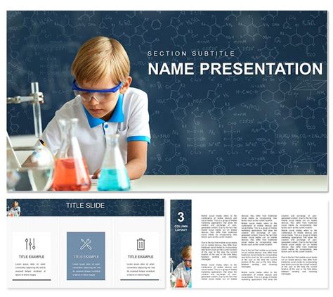 Chemistry Lessons : Student, Chemical Products PowerPoint template