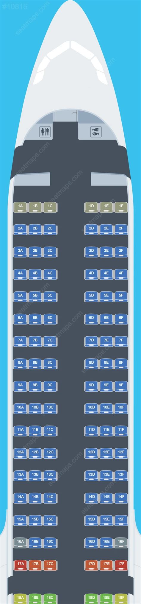 Seat map of Airbus A321 Jetstar Airways updated 2024