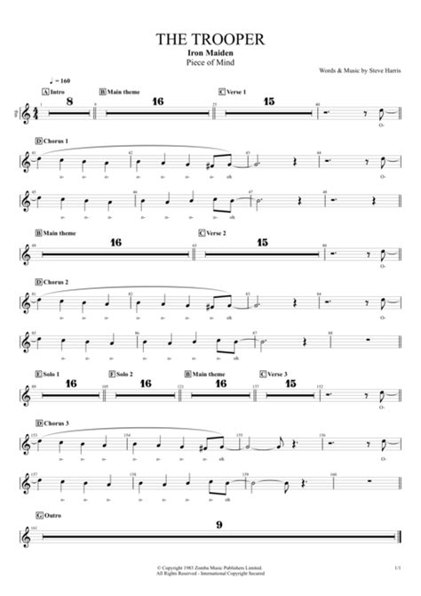 The Trooper Tab by Iron Maiden (Guitar Pro) - Full Score | mySongBook