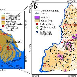 Geolocation of the study area a Ganges Delta and b Indian part of ...