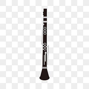 Clarinet Cartoon Clipart Hd PNG, Lineart Music Equipment Black Cartoon ...