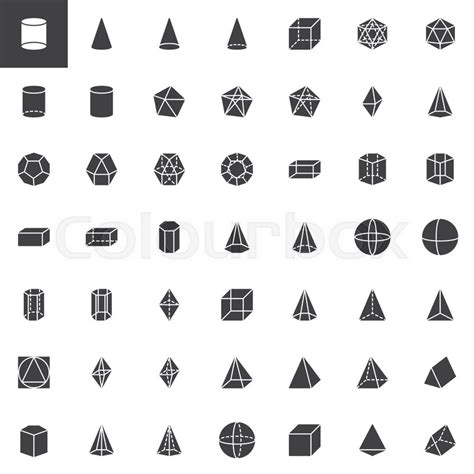 Geometric shapes vector icons set, ... | Stock vector | Colourbox