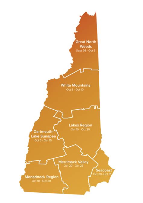 Visit NH : NH Peak Foliage Map