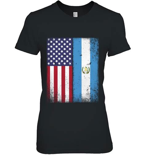 Guatemala Usa Flag Guatemalan American Gift Half America T-Shirts ...