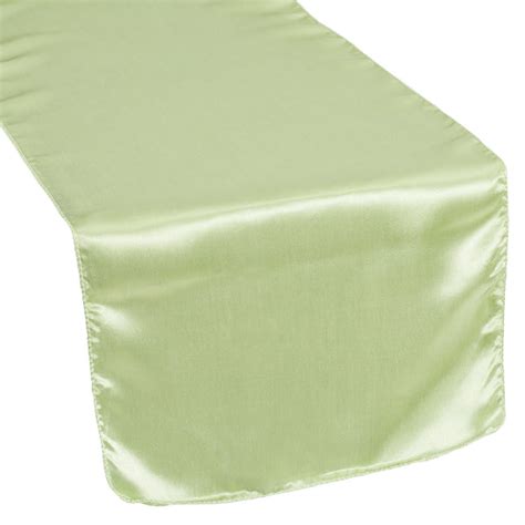 Satin Runner Sage Green at CV Linens