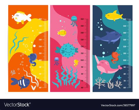 Kids height chart child meter Royalty Free Vector Image