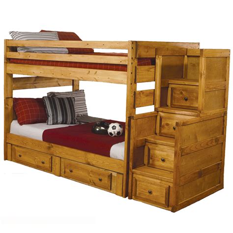 Wooden Bunk Beds With Stairs And Drawers: Functionality and Versatility ...