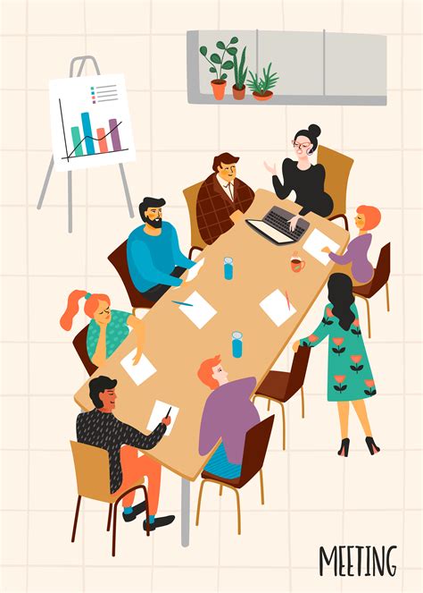 Business Meeting Vectpr Illustration With Characters 289549 Vector