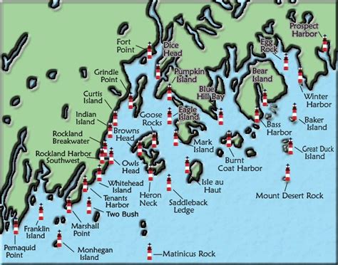 Map Of Maine Lighthouses - Detailed Map