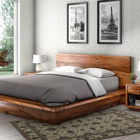 Delaware Solid Wood Platform Bed Frame 3pc Suite - Rustic - Bedroom ...