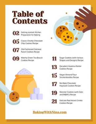 Free Recipe Table Of Contents Templates - Venngage