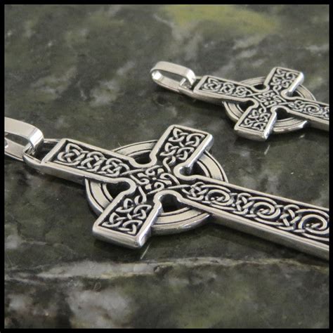 Sterling Silver Adomnan Celtic Cross Pendant in Sterling Silver ...