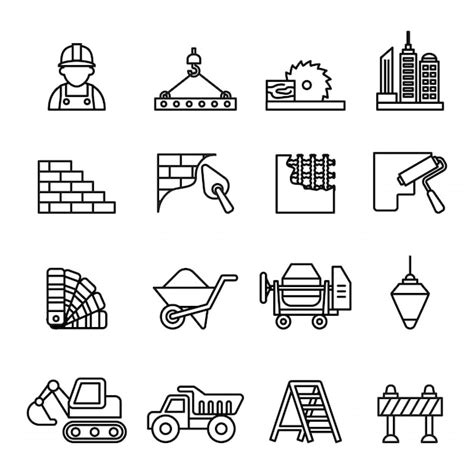 Premium Vector | Construction icons set.