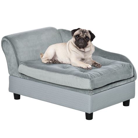 PawHut Luxury Small Dog Bed Couch W/ Storage, Little Dog Sofa - Walmart.com