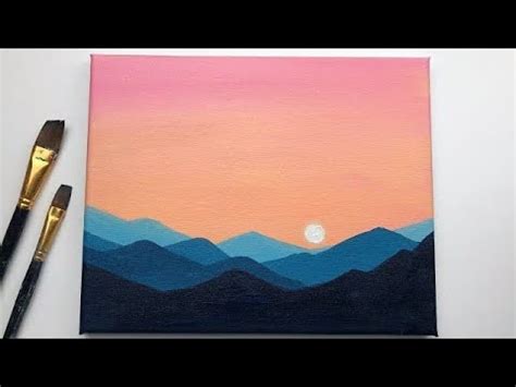 Easy Sunset Acrylic Painting Tutorial For Beginners Step By Step ...