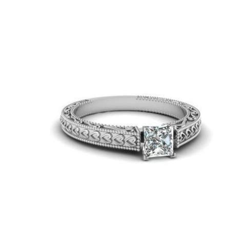 Solitaire Princess Cut 1 Carat Diamond Antique Loo - Gem