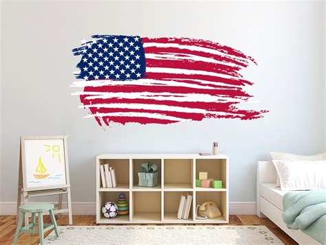 American Flag Wall Decal American Flag Wall Decal American Flag Vinyl ...