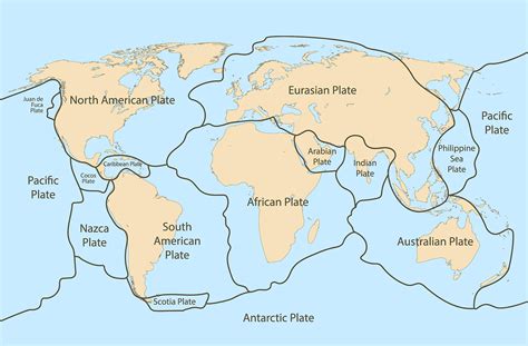 Plate Tectonics Map With Mountains