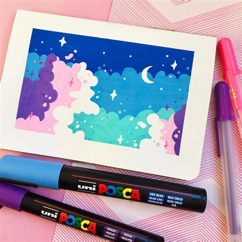 Gouache Art with Posca and Gelly Roll Pens