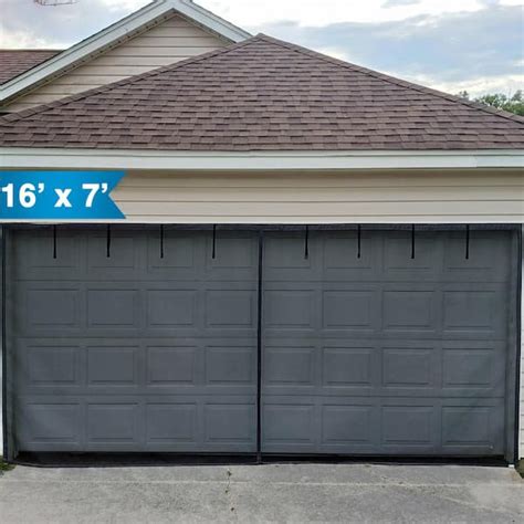 Fenestrelle 16 ft. x 7 ft. Two Car Roll Up Garage Door Screen with ...