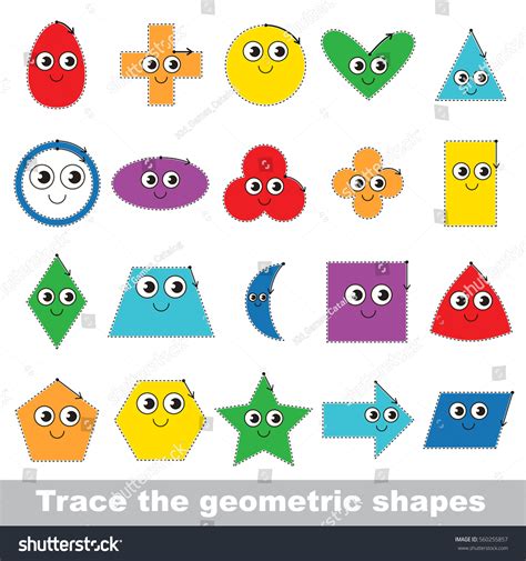 Kid Game Trace Learn Geometric Shapes: vector de stock (libre de ...